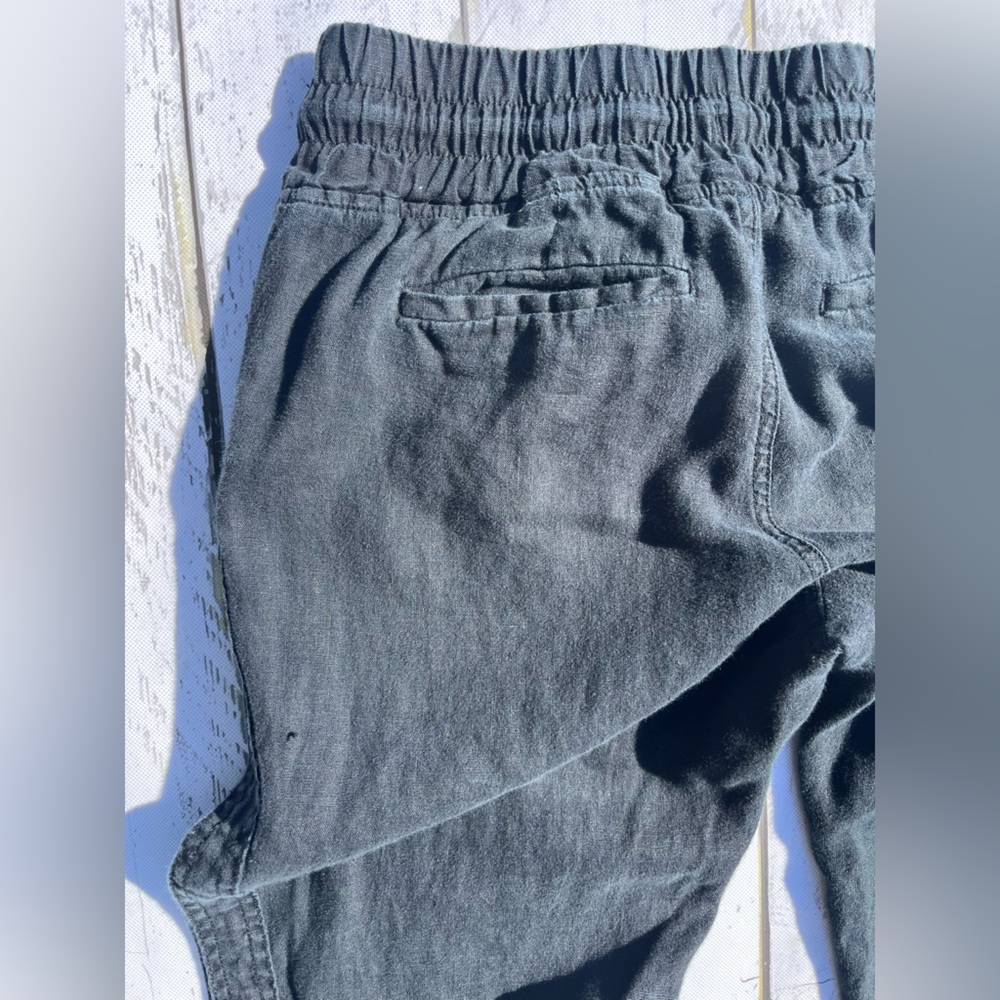 Athleta Black Jogger Pants 6 petite LINEN - Picture 7 of 9